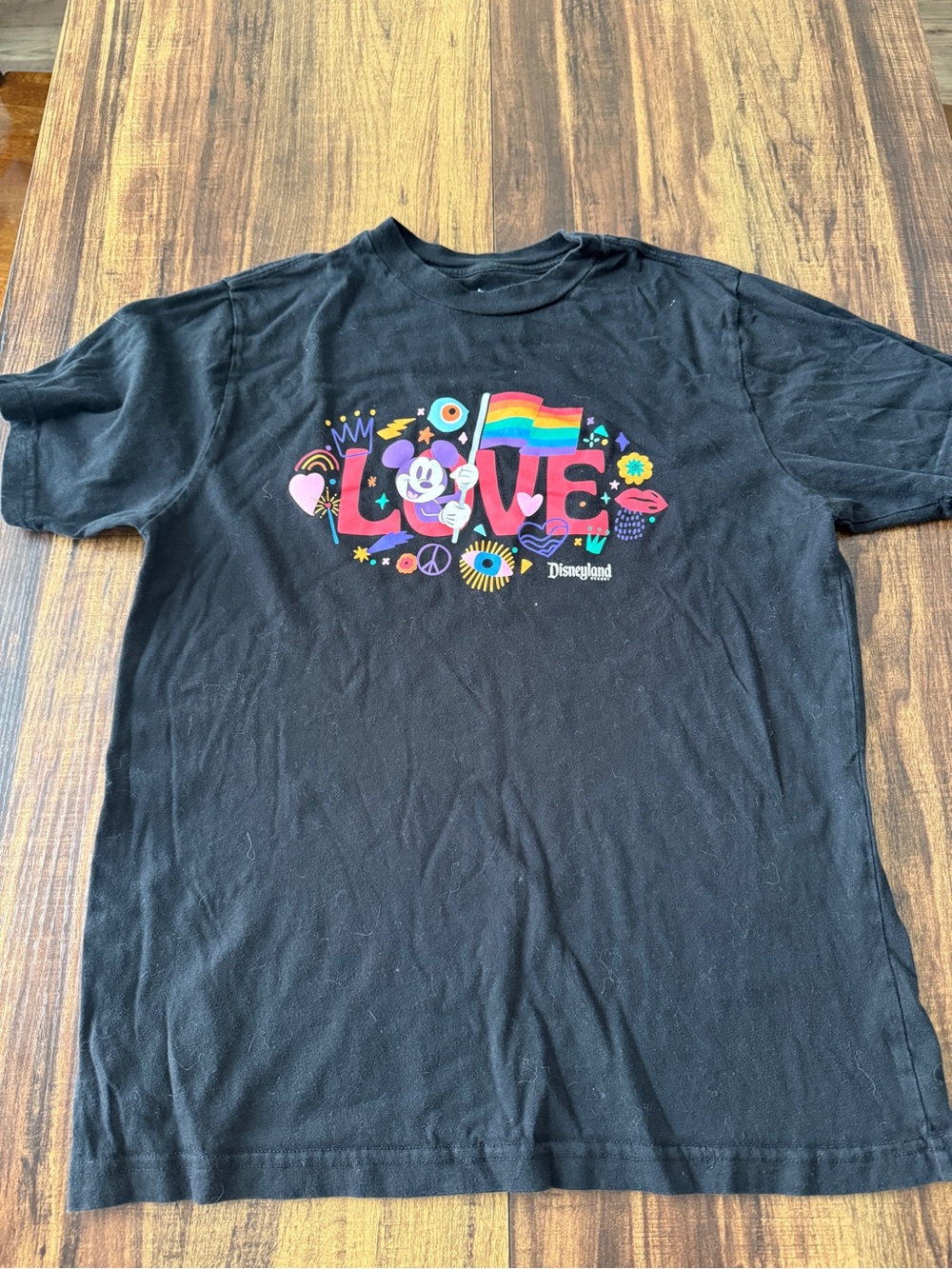 Disney Black Pride Tee with Colorful 'LOVE' Graphic